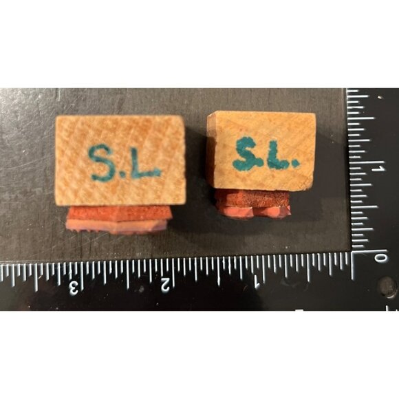 Vintage Handcrafted Easter Bunny Rubber Stamp Set Of 2 - Picture 2 of 3